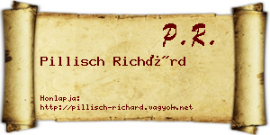 Pillisch Richárd névjegykártya